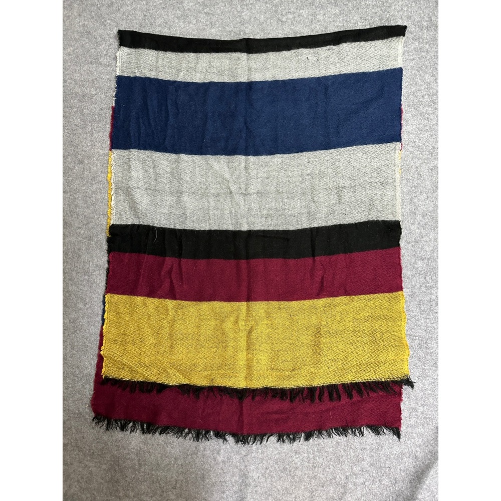 Merona Striped Blanket Scarf‎ One Size Multicolor Acrylic Oversized Fringe